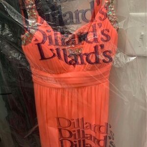 Coral with Sequins long formal gown size M